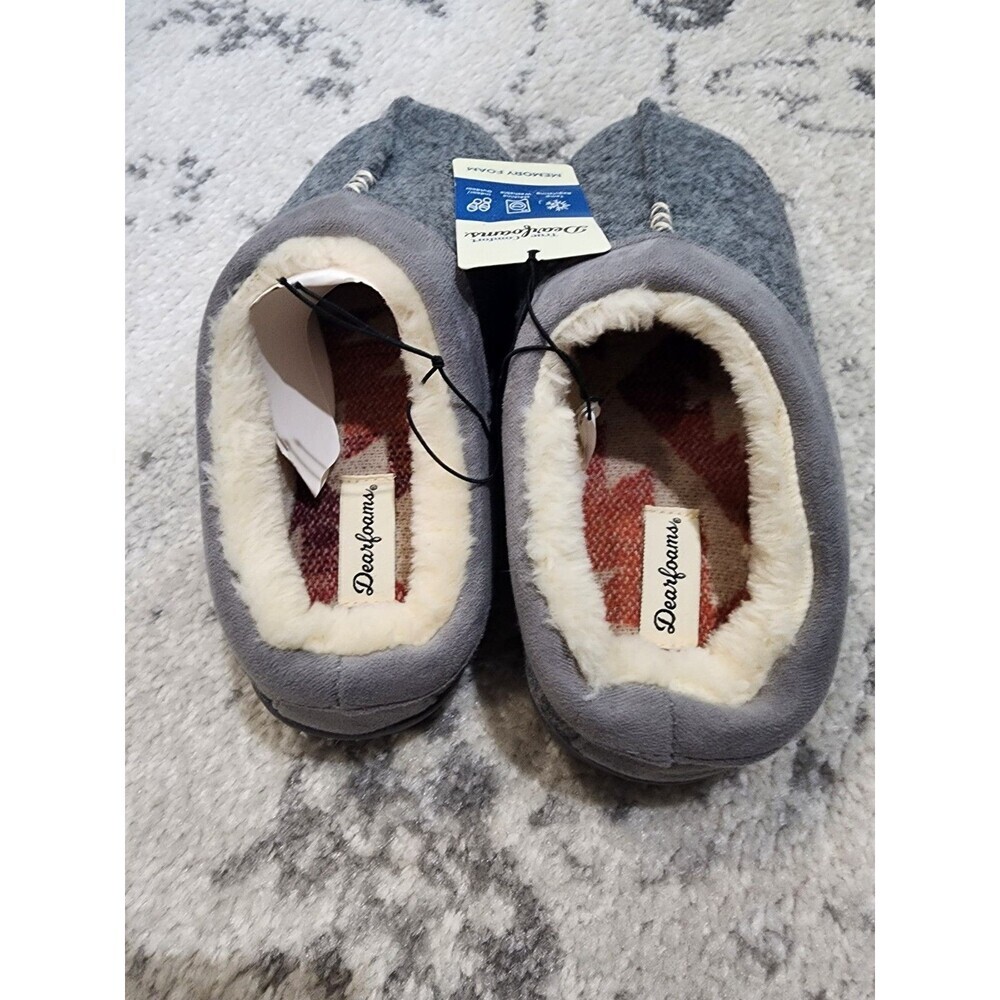 Women’s Dearfoams Indoor Outdoor Memory Foam Clog Slippers Small 5/6 GREY NEW - Picture 3 of 8